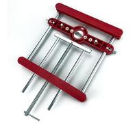 YSZZYSM Engraving Machine Punch Locator Woodworking Locator Drill Locator Woodworking Drill Locator, Precision Mortising Jig and Loose Tenon Joinery Jig 2 in 1 Punch Locator, Red