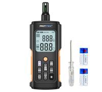 YT606 Temperature Humidity Meter High Precision Digital Hygrometer with Ambient, Relative Humidity, Dew Point, Wet Bulb Thermometer for Indoor Outdoor, Digital Thermometer Min/Max Hold, LCD Backlight