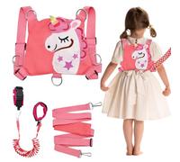 YTACREA 3 in 1 Toddler Baby Reins, Baby Walking Harness with Anti Lost Wrist Reins, Child Harness and Leash with Key Lock, Child Protective Leashes While Walking for Outdoor Activity, Unicorn
