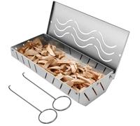YTACREA Gas BBQ Smoker Box for Grill, 6 sided Oxygen Intake large Capacity Smoker Box,Stainless Stell Grill BBQ Smoke Box with 2 Hooks, BBQ Meat Smoker Accessories Add Smokey Flavor