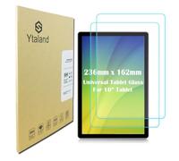 Ytaland Universal Glass Screen Protector for Tablet 9.6-10.1 inch, [2 Pack] Tempered Glass for Tablet 10 inch Film [9.29" x 6.38"]