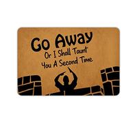 Ytanie Welcome Mats for Front Door Outdoor Entry Go Away Or I Shall Taunt You A Second Time Doormat Non Slip Rubber Mat for Home Indoor Farmhouse Funny Kitchen Rugs Patio Full Brown
