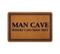 Ytanie Welcome Mats for Front Door Outdoor Entry Man Cave Where I Do Man Doormat Non Slip Rubber Mat for Home Indoor Farmhouse Funny Kitchen Rugs Patio Full Brown