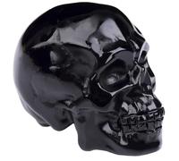 Ytbeoxk 2inch Crystal Carved Skull Statue Spiritual Decor，Skull Bathroom Decor，Bathroom Decor，Home Office Decoration，Reiki Healing for Woman Gift. (Black Obsidian Skull)