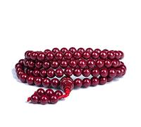 YTBHSHXZ 108 Natural Cinnabar Multi-Circle Bracelets with High Content Purple Buddha Prayer Rosary Unisex for Medition Mala