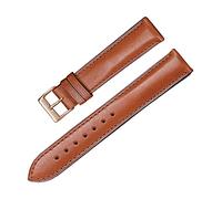 YTBHSHXZ 12mm-22mm Colorful Skin Friendly Plain Weave Thin Genuine Leather Watchband Replacement Women Watch Strap(Brown Type 2)