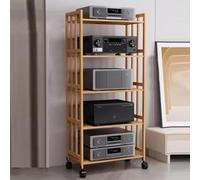 YTBHSHXZ 2/3/4/5-Tier Media Stand/Audio Stereo Rack, Heavy Duty Modern Speaker Mount Bracket, Audio Rack Stand Tower/Cabinet with Adjustable Shelves(Color1,5 Tier/60cm(23.6inch) long)