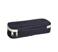 YTBHSHXZ, 2pcs Creative Solid Color Pencil Bag High Capacity Canvas Stationery Storage Bag for Schools(Black)