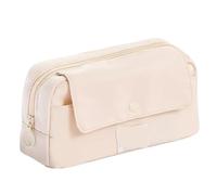 YTBHSHXZ, 2pcs for Student Solid Color Pen Bag Large Capacity Stationery Storage Bag School Supplies for Schools(Beige)