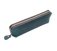 YTBHSHXZ, 2pcs Leather Pencil Bag Zipper Pouch Handmade Creative School Stationary Products for Schools(Blu)