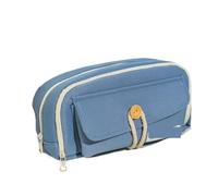 YTBHSHXZ, 2pcs Pencil Cases Solid Color Canvas Pencil Cases Student Teacher Stationery Bag Pencil Case for Schools(Blu)