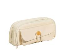 YTBHSHXZ, 2pcs Pencil Cases Solid Color Canvas Pencil Cases Student Teacher Stationery Bag Pencil Case for Schools(Wit)