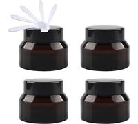 YTBHSHXZ 4 Pack 50 ml Empty Green Glass Cosmetic Jars, Face Cream Storage Containers Pots with Black Lid & Inner Liners DIY