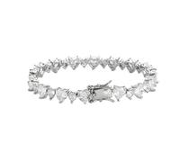 YTBHSHXZ, 4 x 4/6 x 6 mm Alternating Tennis Bracelets for Women 18K Gold Plated Classic Diamond Heart Cut Diamond Bracelet for Women Wedding Bridal Prom Jewellery