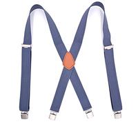 YTBHSHXZ Black Heavy Duty Suspenders For Men Adjustable Elastic X-Back Suspender Braces Men'S Fashion Wear Clothing Accessories(Light Navy)