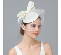YTBHSHXZ, Bride Wedding Headwear Headpiece Hair Clip Cocktail Fascinator Hat For Women Hair Accessories Veil(Beige)