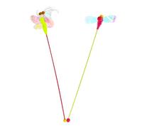 YTBHSHXZ cat teaser, 2pcs Interactive Cat Toys for Engaging Playtime Random Designs Dragonfly Carrot for Indoor Kittens