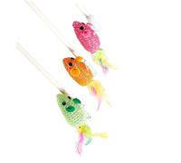 YTBHSHXZ cat teaser, Cat Toys Wind up Mouse Wand Pet Supplies 3 Pack Random Color