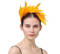 YTBHSHXZ, Fancy Feathers Wedding Bride Headwear Race Party Women Hair Accessories Cocktail Fascinator(Yellow)