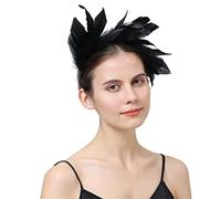 YTBHSHXZ， Fancy Feathers Wedding Bride Headwear Race Party Women Hair Accessories Cocktail Fascinator(Black)