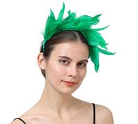 YTBHSHXZ, Fancy Feathers Wedding Bride Headwear Race Party Women Hair Accessories Cocktail Fascinator(Gn)