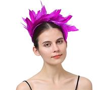 YTBHSHXZ， Fancy Feathers Wedding Bride Headwear Race Party Women Hair Accessories Cocktail Fascinator(Purple)