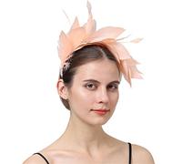 YTBHSHXZ， Fancy Feathers Wedding Bride Headwear Race Party Women Hair Accessories Cocktail Fascinator(Champagne)
