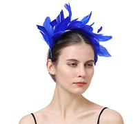 YTBHSHXZ, Fancy Feathers Wedding Bride Headwear Race Party Women Hair Accessories Cocktail Fascinator(Blue)
