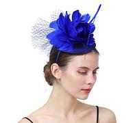 YTBHSHXZ, Fascinator Hats Headband Womens Feather Flower Brides Hair Accessories Wedding Party Headpiece(Royal blue)