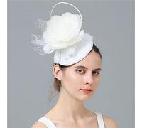 YTBHSHXZ, Fascinator Hats Headband Womens Feather Flower Brides Hair Accessories Wedding Party Headpiece(White)