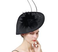 YTBHSHXZ， Fascinators Hat Women Wedding Headpiece With Hair Clip Ladies Party Feathers Hair Accessories(Black)