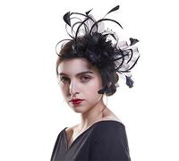 YTBHSHXZ， Feather Wedding Headwear Fascinators Hair Clip Hairpin Hat Cocktail Tea Party Hat Accessories(E)