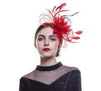 YTBHSHXZ， Feather Wedding Headwear Fascinators Hair Clip Hairpin Hat Cocktail Tea Party Hat Accessories(B)