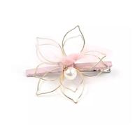 YTBHSHXZ， Lady's Side Clip Women Organza Flower Hair Clips Side Hair Cards(Pink)