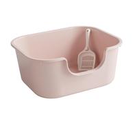 YTBHSHXZ large cat litter trays, Cat Litter Basin Cat Litter Box with High Sides Kitty Litter Pan Kitten Potty Toilet Open Top Pet Litter Tray(Pink)