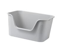 YTBHSHXZ large cat litter trays， Cat Litter Basin, Open Top Pet Litter Tray, Kitten Toilet Anti Splashing Bedpan with High Side, Cat Litter Tray,(Gray)