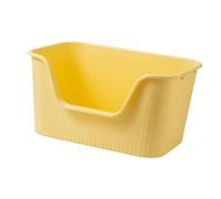 YTBHSHXZ large cat litter trays， Cat Litter Basin, Open Top Pet Litter Tray, Kitten Toilet Anti Splashing Bedpan with High Side, Cat Litter Tray,(Yellow)