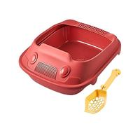 YTBHSHXZ large cat litter trays, Kitten Toilet Cat Litter Basin with Spoon Heighten for All Kinds of Cat Litter Easy to Clean Accessories,(Red,37x51x19.5cm)