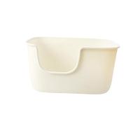 YTBHSHXZ large cat litter trays, Open Top Cat Litters Box Kitten Potty Pans Pet Supplies Splashproof Cage Litter Pans Large Cat Litter Basin for Kitty Rabbit,(White)