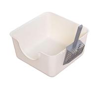YTBHSHXZ large cat litter trays, Open Top Pet Litter Tray Cat Litter Basin Kitty Litter Pan Splashproof and Litter Scooper Heighten for All Kinds of Cat Litter,(Black)