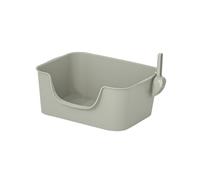 YTBHSHXZ large cat litter trays, Open Top Pet Litter Tray Cat Litter Box Pet Supplies for Indoor Cats Sturdy Cat Sand Basin with High Side Kitten Potty Toilet,(Gray)