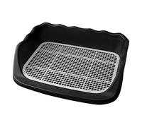 YTBHSHXZ large cat litter trays， Pet Toilet, Cleaning Tool Portable Guardrail Design Plastic Corner Urinal Tray Lavatory Basin for Cat Puppy Guinea Pigs Chinchilla Rabbit,(Black)