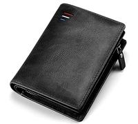 YTBHSHXZ Leather Wallet for Men Protected with Coin Pocket Credit Card Bi-fold Slim Genuine(Black)