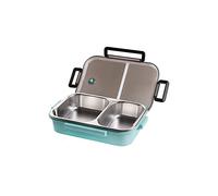 YTBHSHXZ Lunch Box， Bento Boxes Stainless Steel Lunch Container 2 Section Portable Metal Kitchen Box Free for Offi(Blue)