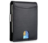 YTBHSHXZ Mens Wallet with Blocking Bifold Slim Men's Leather with Dollar Clip,Muti-Functional 9 Card Slot(Black)