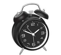 YTBHSHXZ Metal Frame 3D Dial with Backlight Function - Battery Powered Creative Bedroom Wake up Bedside Clock(Black)