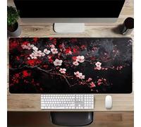 YTBHSHXZ mouse mat， Red Black Pink Flowers Mat with Stitched Edges,Non-Slip Base Keyboard Mousepad for Home Office Gaming Work(1200x600x2mm)