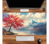 YTBHSHXZ mouse mat， Red Tree Scenery River Long Computer Keyboard Mousepad Mouse Mat Washable with Slip Rubber Base(700x400x2mm)