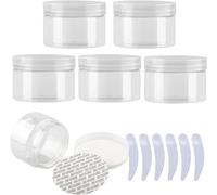 YTBHSHXZ Pack of 6, 100ml Blue Plastic Cream Jars Cosmetic Pots with Clear Lids Containers for Toiletries(Transparent,150ml)
