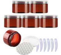 YTBHSHXZ Pack of 6, 100ml Blue Plastic Cream Jars Cosmetic Pots with Clear Lids Containers for Toiletries(Blauw,150ml)